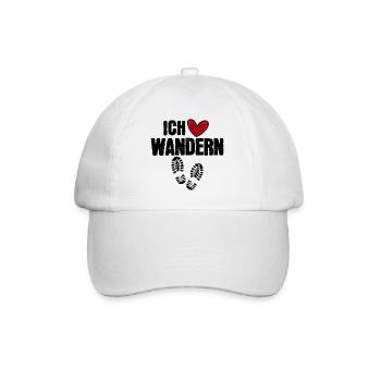 Ich Liebe Wandern Wanderer Statement Berge Herz - Baseballkappe - Weiß/Weiß - Vorne