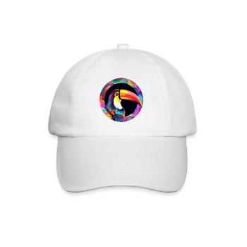 Toucan on colorful background - Baseball Cap - white/white - Front