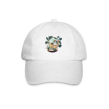 Cat Book Lover - Baseball Cap - white/white - Front