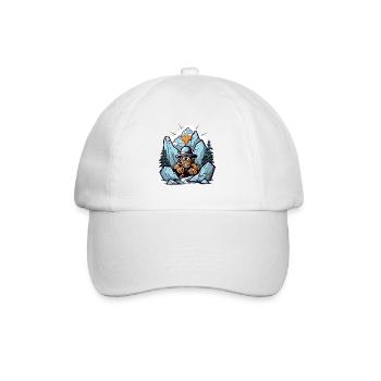 Abstract mountain gorilla with hat - Baseball Cap - white/white - Front