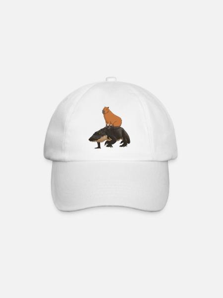 Capybara Krokodil - Baseballkappe - Weiß/Weiß