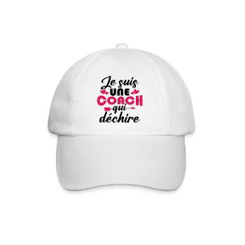 Je suis une coach qui déchire - Casquette classique - blanc/blanc - Devant