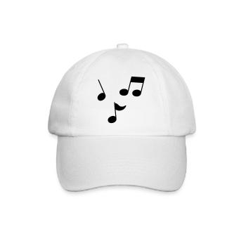 Musiknoten - Baseballkappe - Weiß/Weiß - Vorne