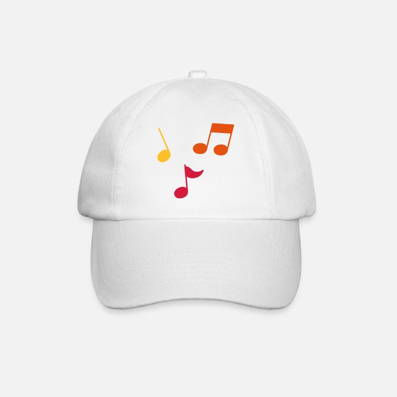 Musiknoten – 3 Farben - Baseballkappe - Weiß/Weiß