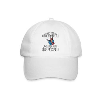 Einschulung Heavy Metal Gitarre Pommesgabel Rockig - Baseballkappe - Weiß/Weiß - Vorne