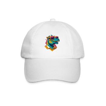 Dino Cool: Retro Ornithopods T-Shirt - Baseball Cap - white/white - Front