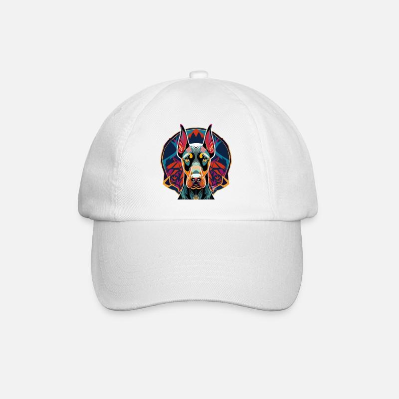 Dobermann - Baseballkappe - Weiß/Weiß