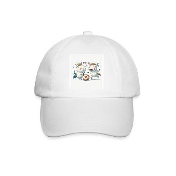 Einhorn Fußball - Baseballkappe - Weiß/Weiß - Vorne