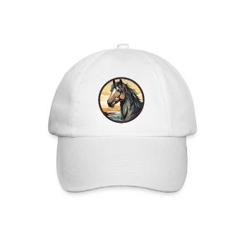 Pferd - Baseballkappe - Weiß/Weiß - Vorne