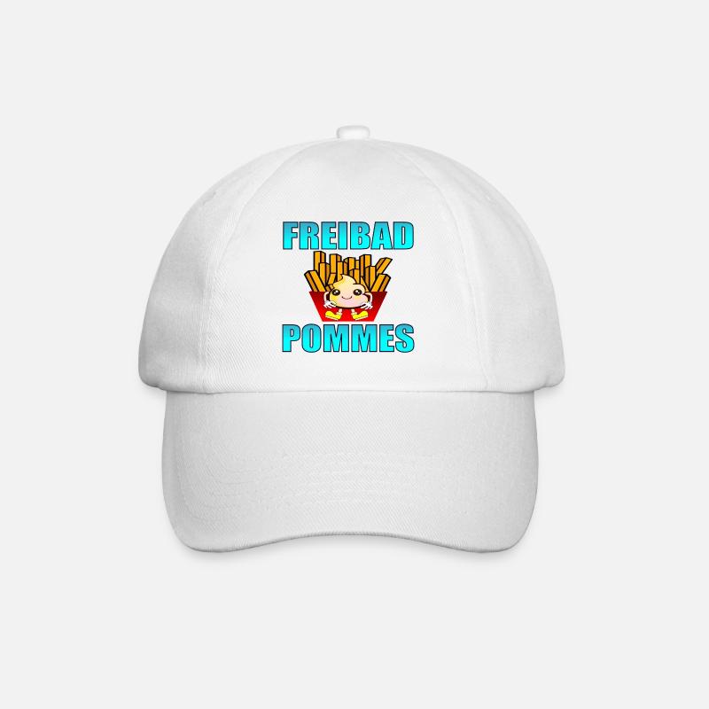FREIBAD POMMES FRITTEN SOMMER - Baseballkappe - Weiß/Weiß