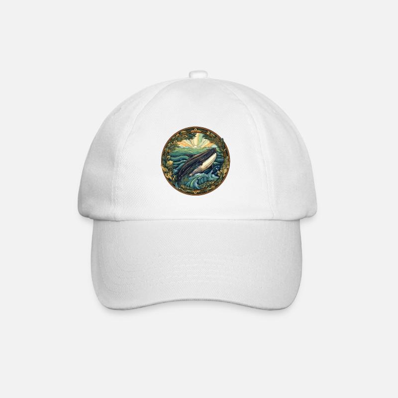 Wal - Baseballkappe - Weiß/Weiß