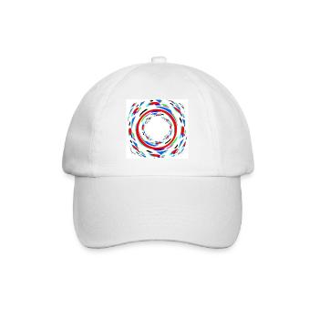 Bunte Spiralen - - Baseballkappe - Weiß/Weiß - Vorne