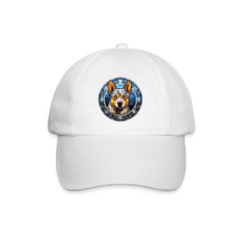 Verre aquarelle de race de chien de bétail australien - Casquette classique - blanc/blanc - Devant