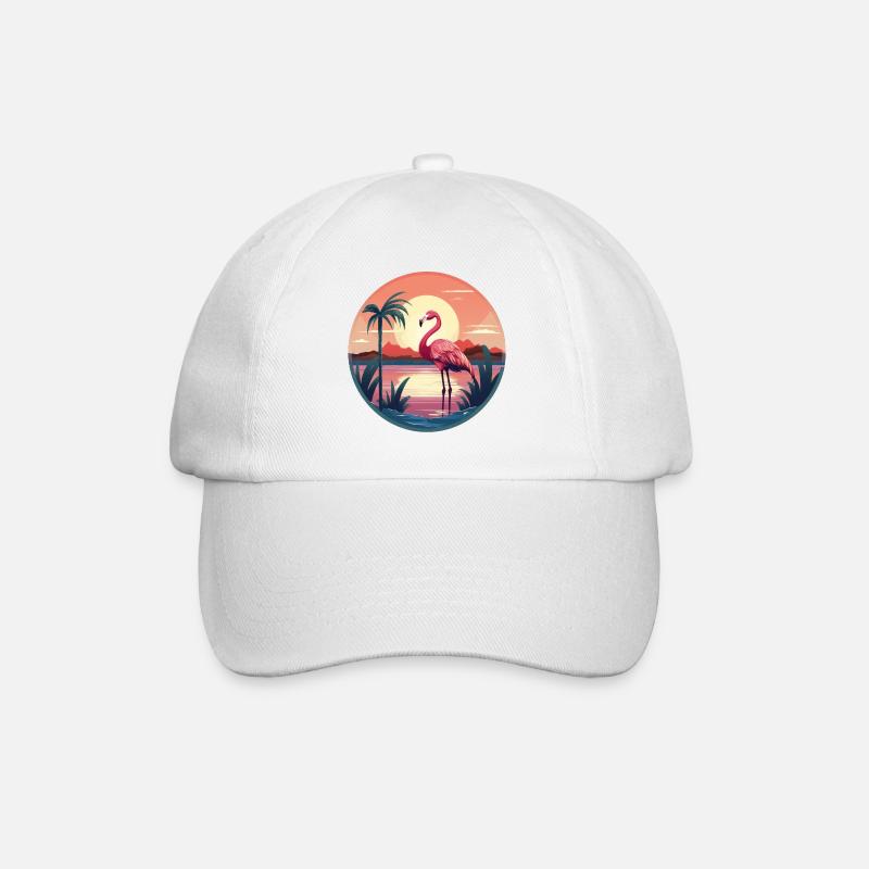 Flamingo - Baseballkappe - Weiß/Weiß
