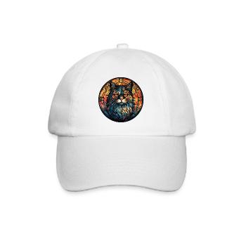 Cymric Cat Breed Aquarelle Verre - Casquette classique - blanc/blanc - Devant