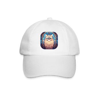 Bunte Birmakatzenrasse Aquarellmalerei - Baseballkappe - Weiß/Weiß - Vorne