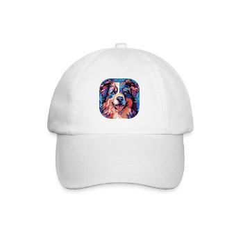 Aquarelle colorée de race de chien de berger australien - Casquette classique - blanc/blanc - Devant
