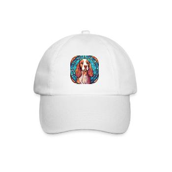 Coloré Bretagne Dog Breed Aquarelle Peinture sur verre - Casquette classique - blanc/blanc - Devant