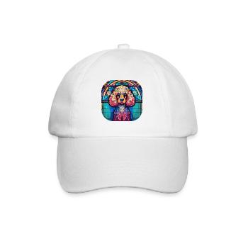 Caniche coloré Race de chien Aquarelle Peinture sur verre - Casquette classique - blanc/blanc - Devant