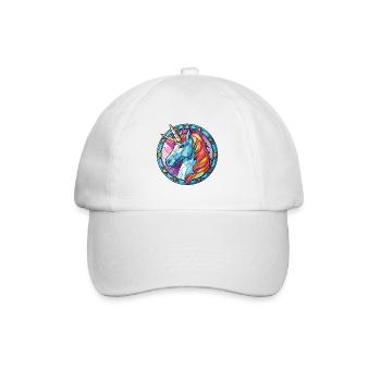 Einhorn-Bunte Aquarell-Tierillustration - Baseballkappe - Weiß/Weiß - Vorne
