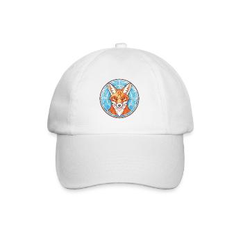Fuchs Buntes Aquarell Tier Haustier Illustration - Baseballkappe - Weiß/Weiß - Vorne