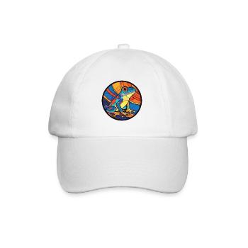 Frosch Buntes Aquarell Tier Haustier Illustration - Baseballkappe - Weiß/Weiß - Vorne