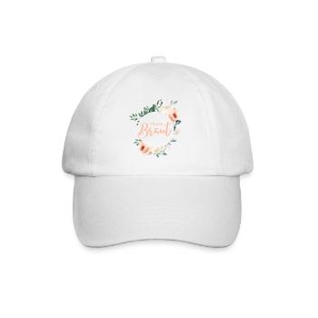 Team Braut! Grün-Pastell-Kranz, personalisierbar - Baseballkappe - Weiß/Weiß - Vorne