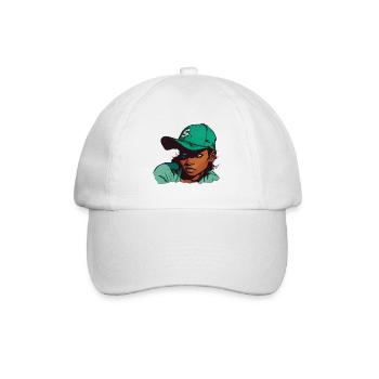 Fille à la peau claire en chapeau de baseball - Casquette classique - blanc/blanc - Devant