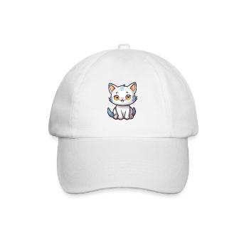 Babykatze Karikatur Kawaii Aquarellillustration - Baseballkappe - Weiß/Weiß - Vorne