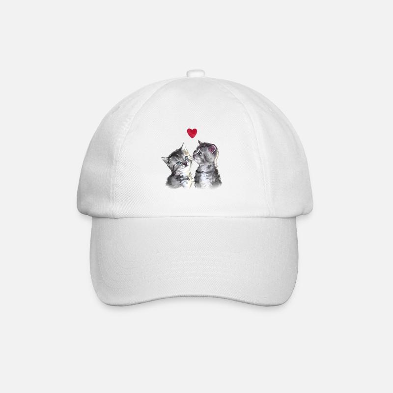 VERLIEBTE 💘 KÄTZCHEN - Baseballkappe - Weiß/Weiß
