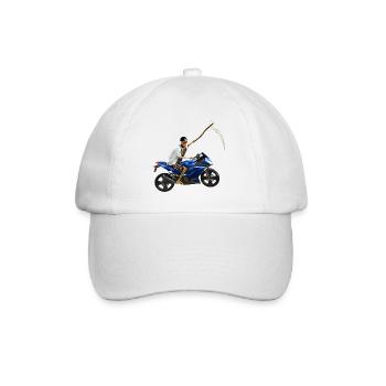 Sensenmann steigt um auf´s Motorrad - Baseballkappe - Weiß/Weiß - Vorne