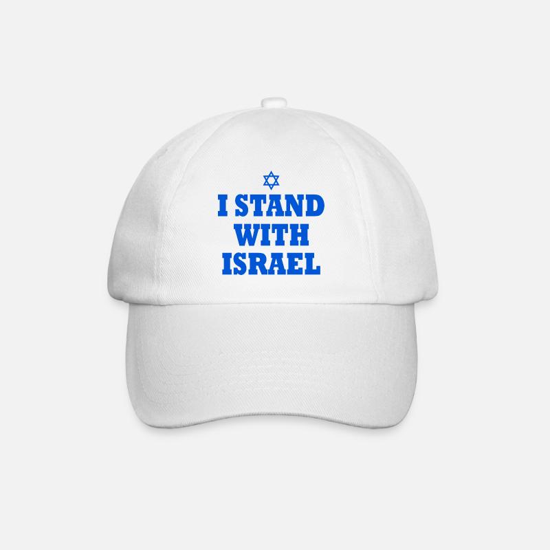 I Stand with israel - Baseballkappe - Weiß/Weiß