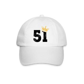 51 Crown 51e anniversaire 51 ans - Casquette classique - blanc/blanc - Devant