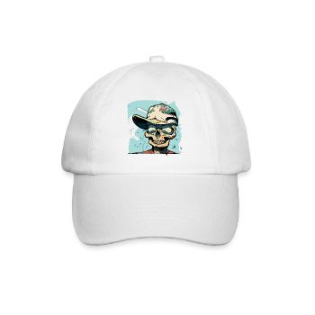 Totenkopf im Graffiti-Stil - Baseballkappe - Weiß/Weiß - Vorne