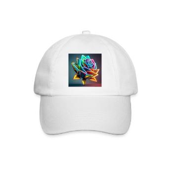 colorful rose - Baseball Cap - white/white - Front