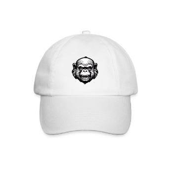 Singe / Animal / Zoo / Chimpanzé / Sauvage / Bande dessinée - Casquette classique - blanc/blanc - Devant