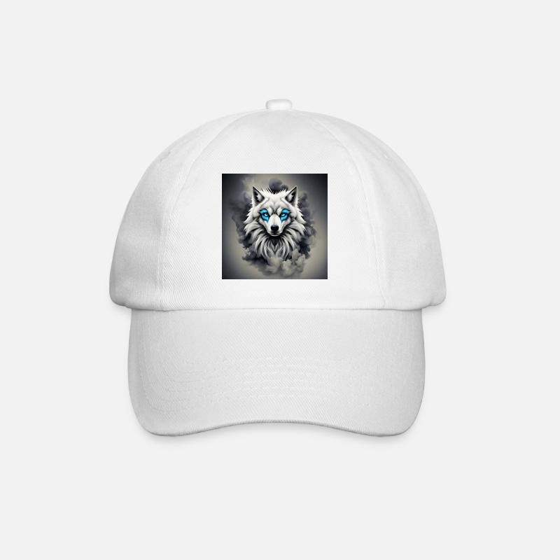 Wolfsblaue Augen - Baseballkappe - Weiß/Weiß