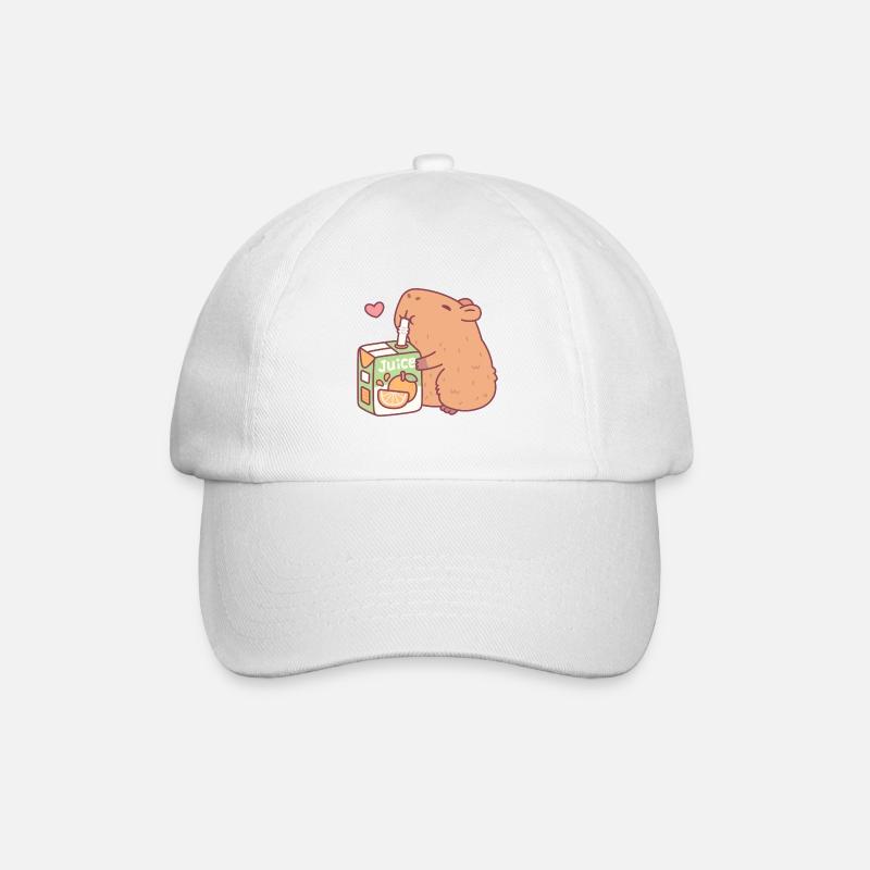 Un capybara mignon aime le jus d’orange - Casquette classique - blanc/blanc