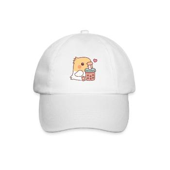 Un perroquet calopsitte mignon aime boire du thé à bulles - Casquette classique - blanc/blanc - Devant