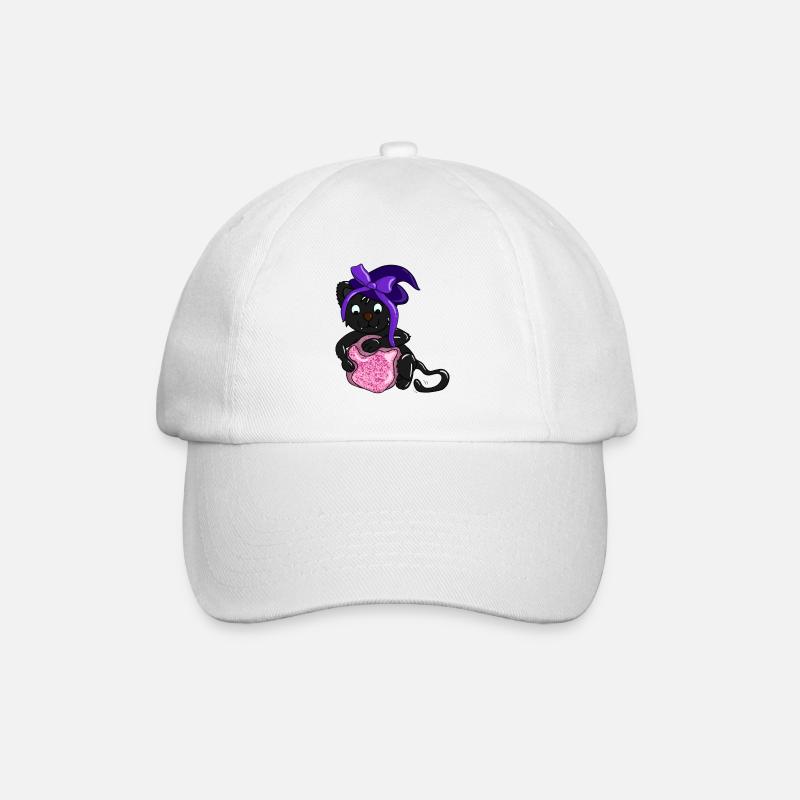 Black cat foresees the future - Baseball Cap - white/white