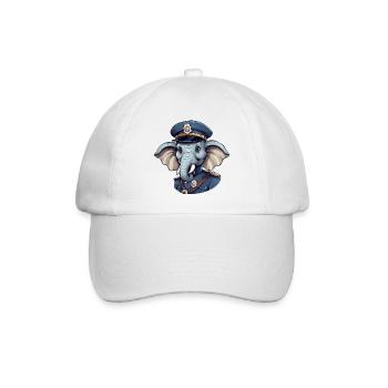 Policier éléphant - Casquette classique - blanc/blanc - Devant