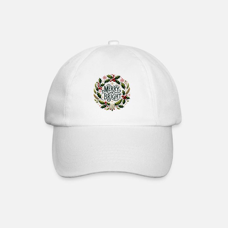 Merry & Bright - Baseball Cap - white/white
