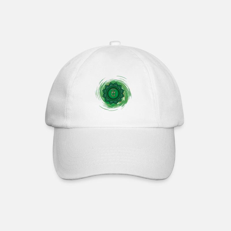Anahata Viertes Chakra - Baseballkappe - Weiß/Weiß
