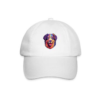 Nordamerikanischer Schäferhund Rasse Cartoon Kawaii I - Baseballkappe - Weiß/Weiß - Vorne
