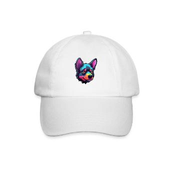 Chien d’élan norvégien noir race de chien Cartoon Kawaii - Casquette classique - blanc/blanc - Devant