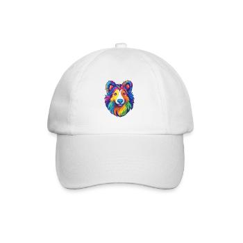 Sheltie Dog Breed Cartoon Kawaii Illustration - Baseball Cap - white/white - Front