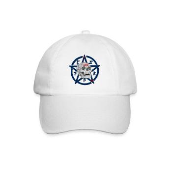 Menschenschädel, Pentagram muster, halloween outfi - Baseballkappe - Weiß/Weiß - Vorne