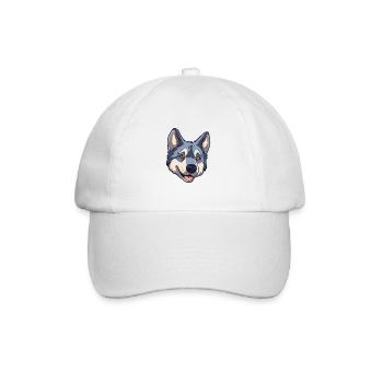 Swedish Elkhound Dog Breed Cartoon Kawaii Illustra - Baseball Cap - white/white - Front