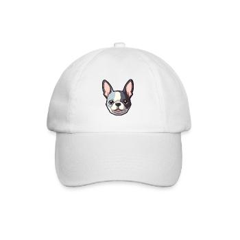 Boston Terrier Hunderasse Cartoon Kawaii Illustrati - Baseballkappe - Weiß/Weiß - Vorne
