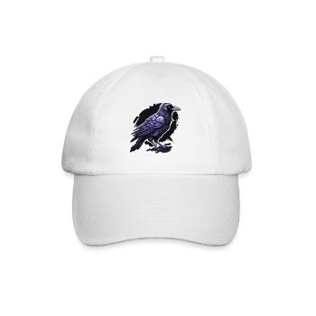 Raven / Bird / Animal / Flying / Feathers / Wings - Baseball Cap - white/white - Front